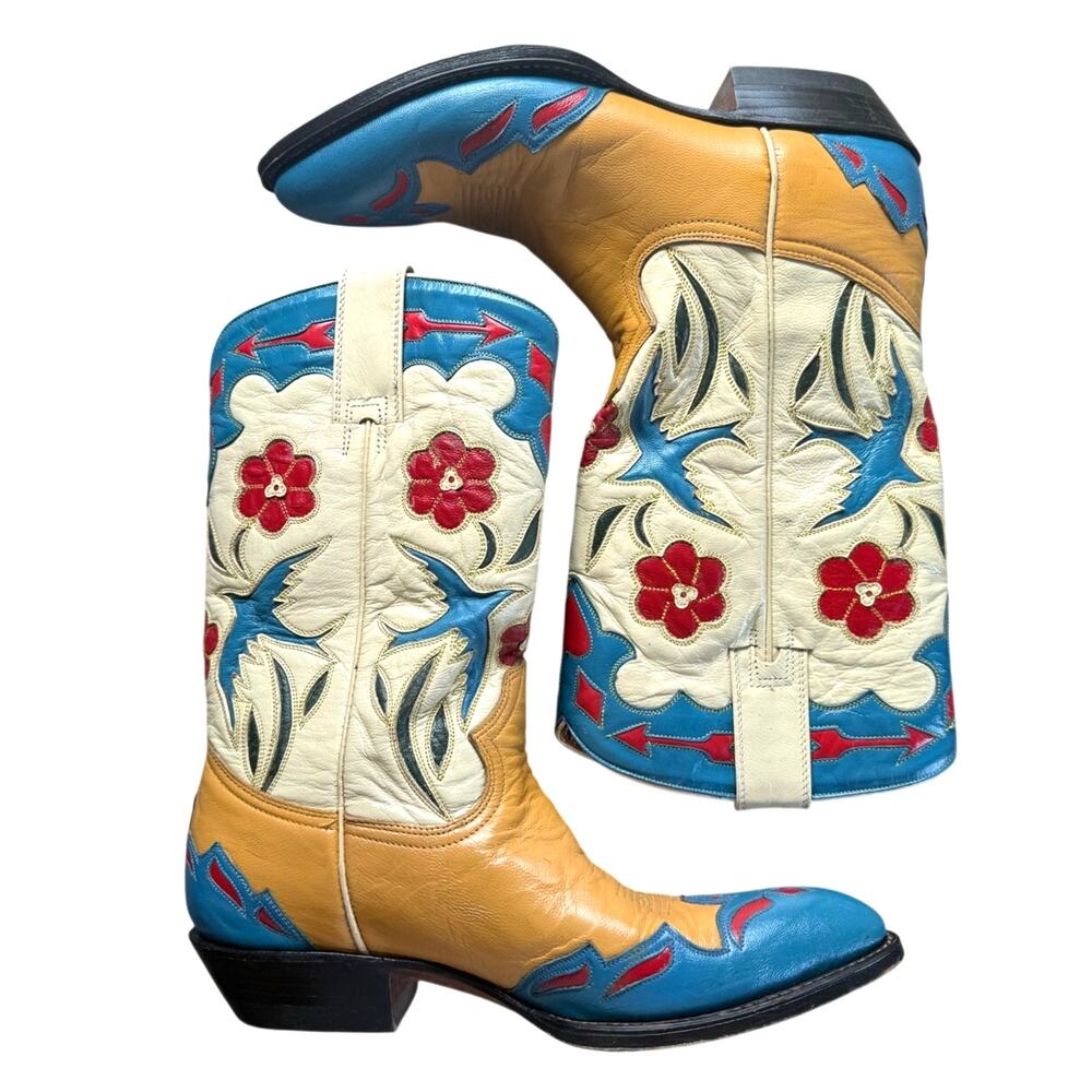 Montana Bluebird Cowgirl Boots Vintage Size 8 Iconic Stunning Western Wear